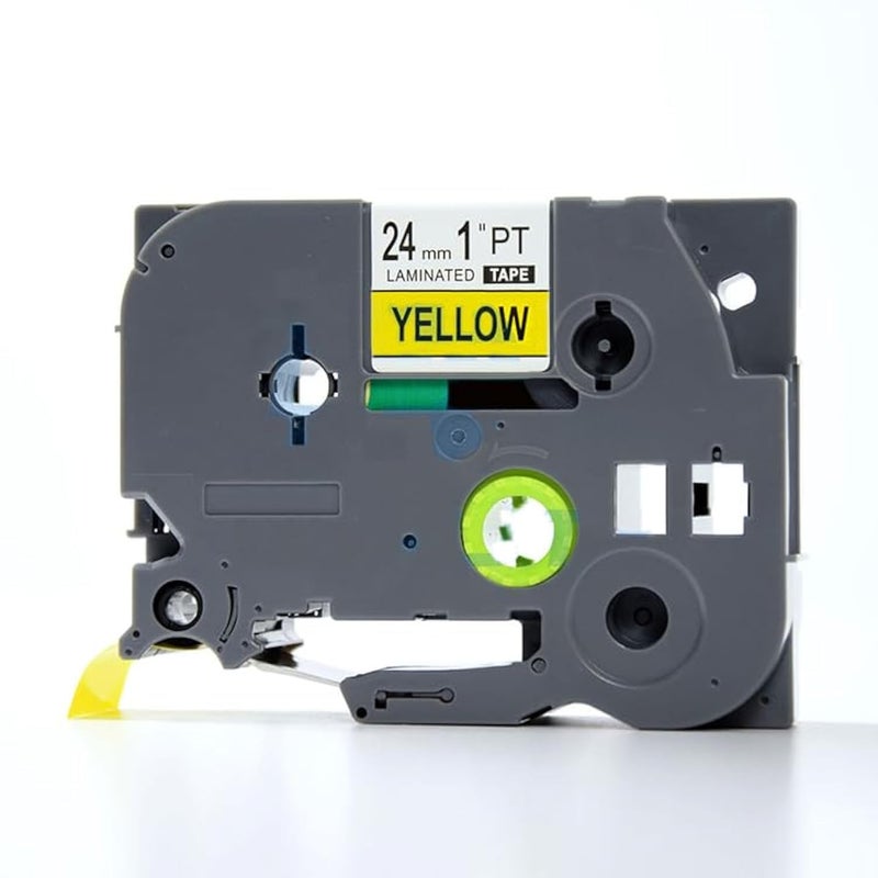 IDIK 1PK Black on Yellow Extra Strength Laminated Label Tape Compatible for Brother P-Touch TZe-S651 TZ S651 Tze S651(24mm x 8m) - Image 1